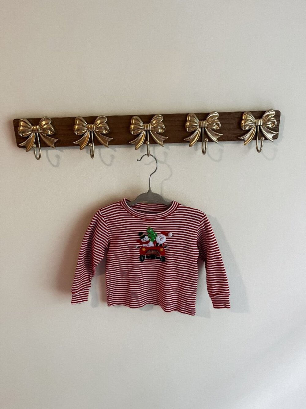 Squiggles by Charlie 12M Red Striped Holiday Long Sleeve Shirt